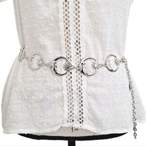 Silver Metal Chain Moon star waist Belt Boho Celestial witchy Fairy whimsigoth